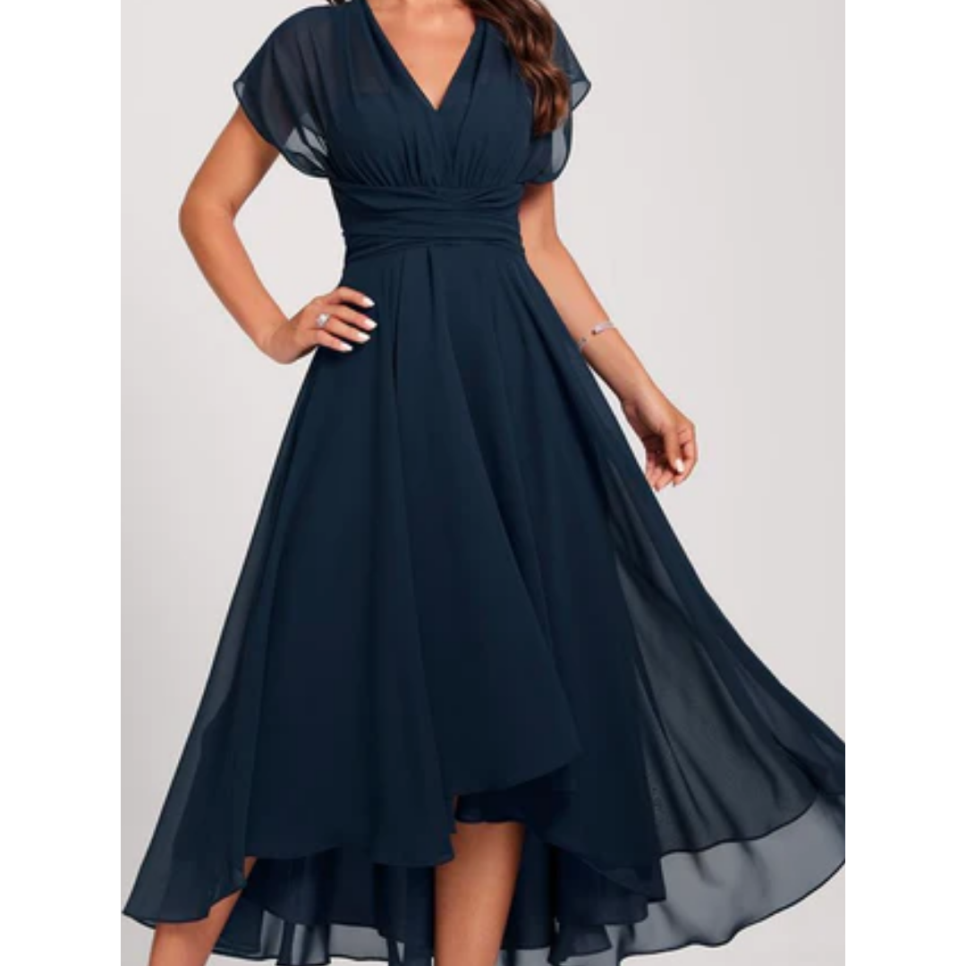 Women’s formal midi dress | V-neck