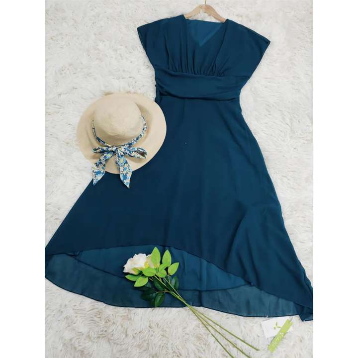 Women’s formal midi dress | V-neck