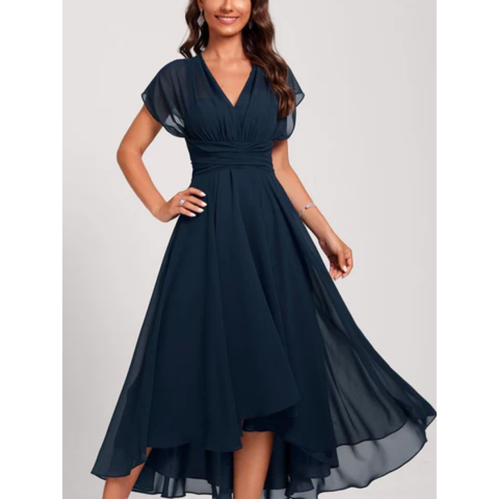 Women’s formal midi dress | V-neck