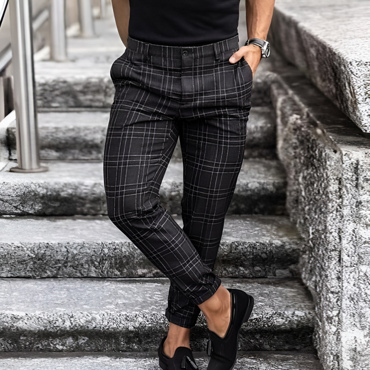 Men’s Slim Pants | Checked Design
