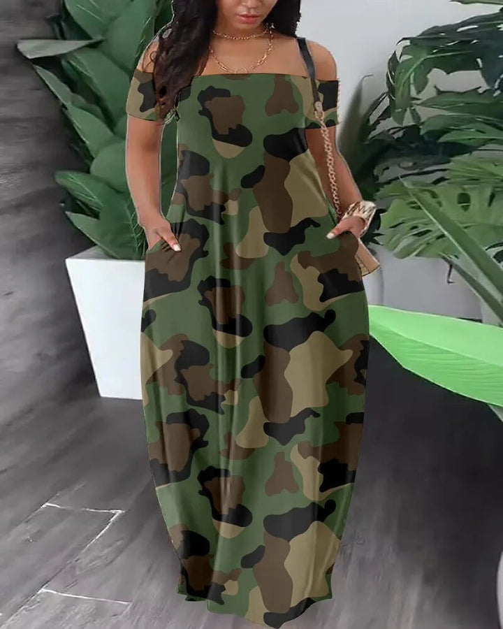 Women’s plus size maxi dress | Printed