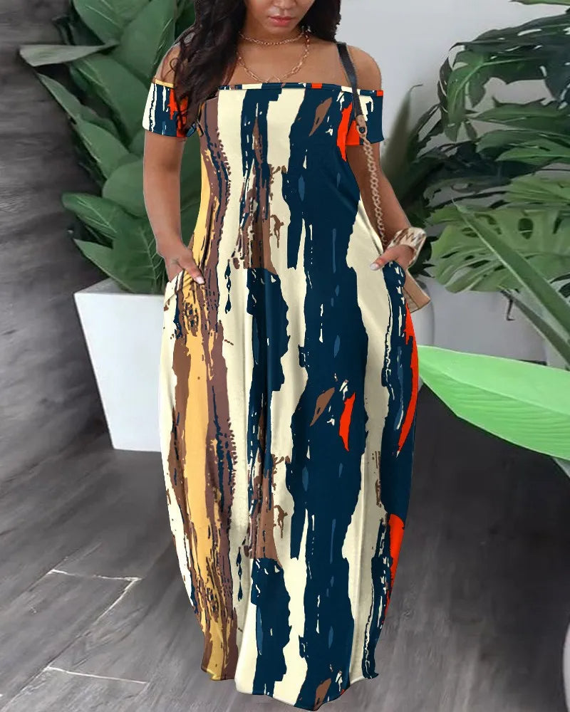 Women’s plus size maxi dress | Printed