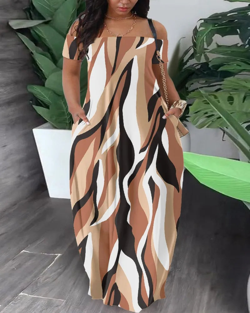 Women’s plus size maxi dress | Printed