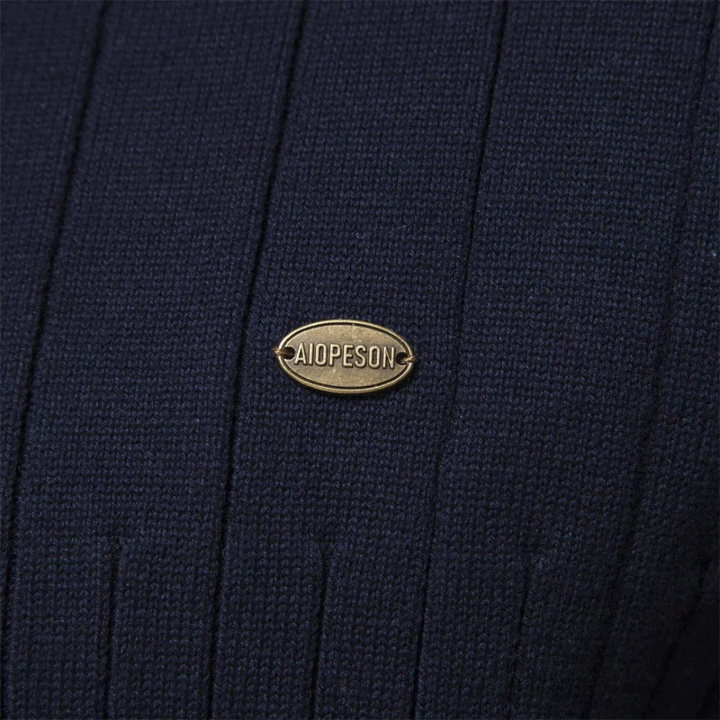 Men's knitted half zip sweater | Ribbed