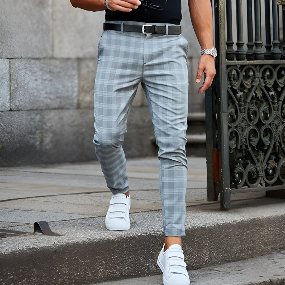 Men’s Slim Pants | Checked Design