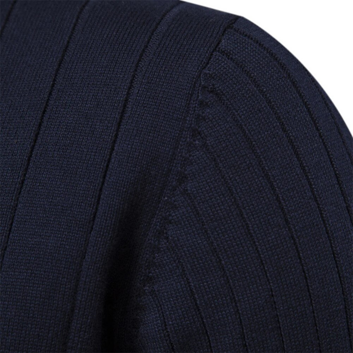 Men's knitted half zip sweater | Ribbed