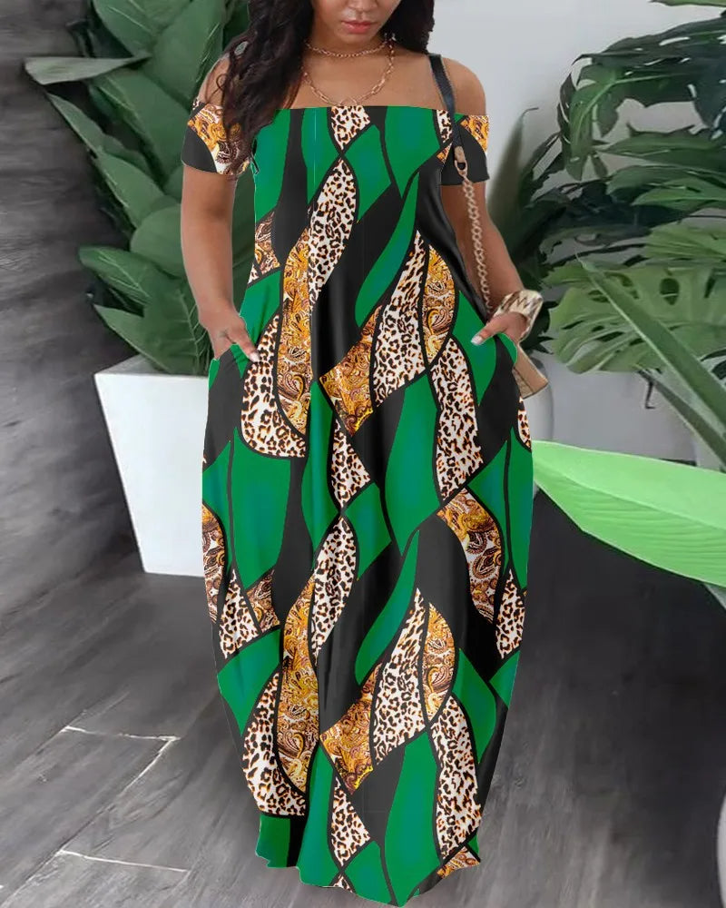 Women’s plus size maxi dress | Printed