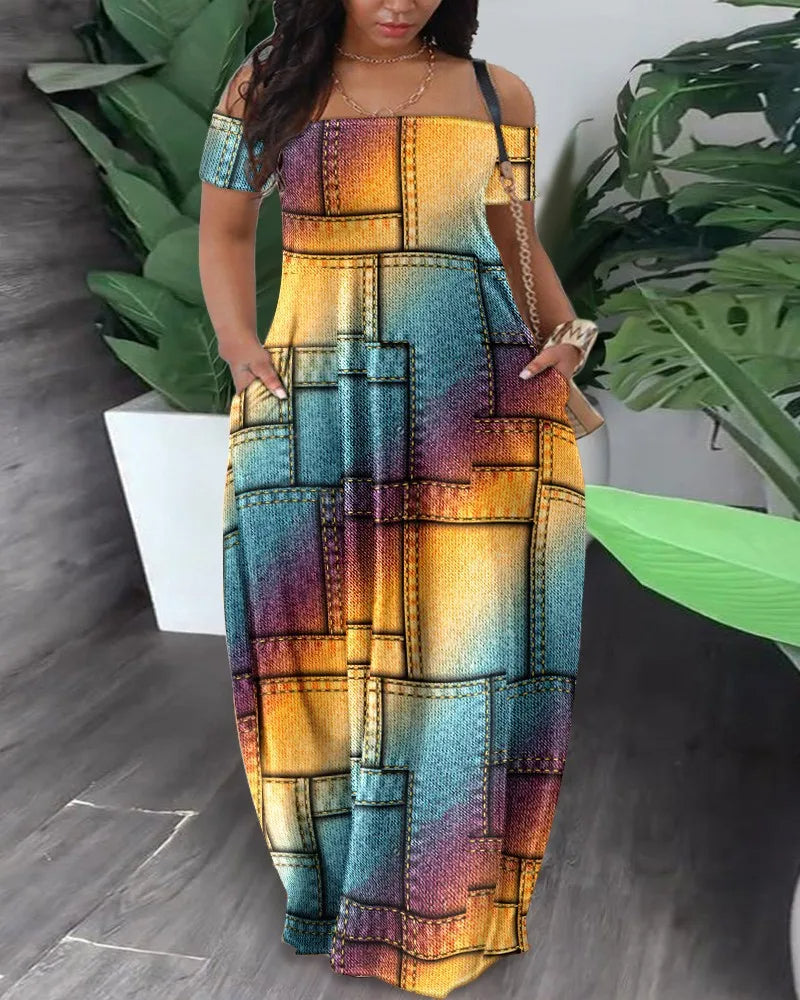 Women’s plus size maxi dress | Printed