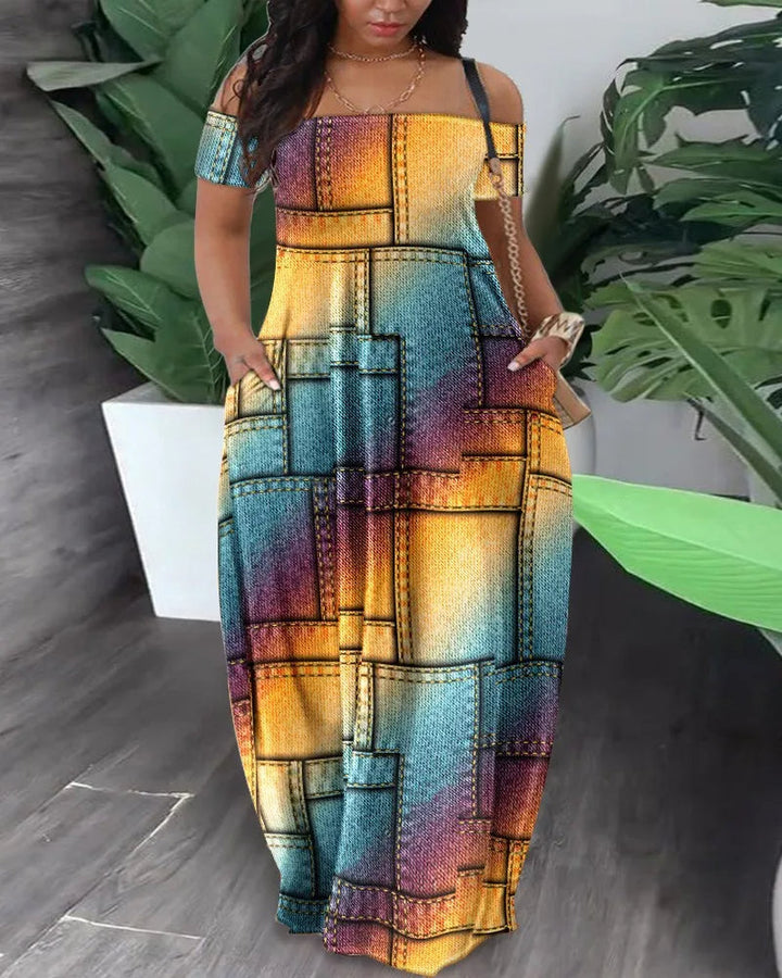 Women’s plus size maxi dress | Printed