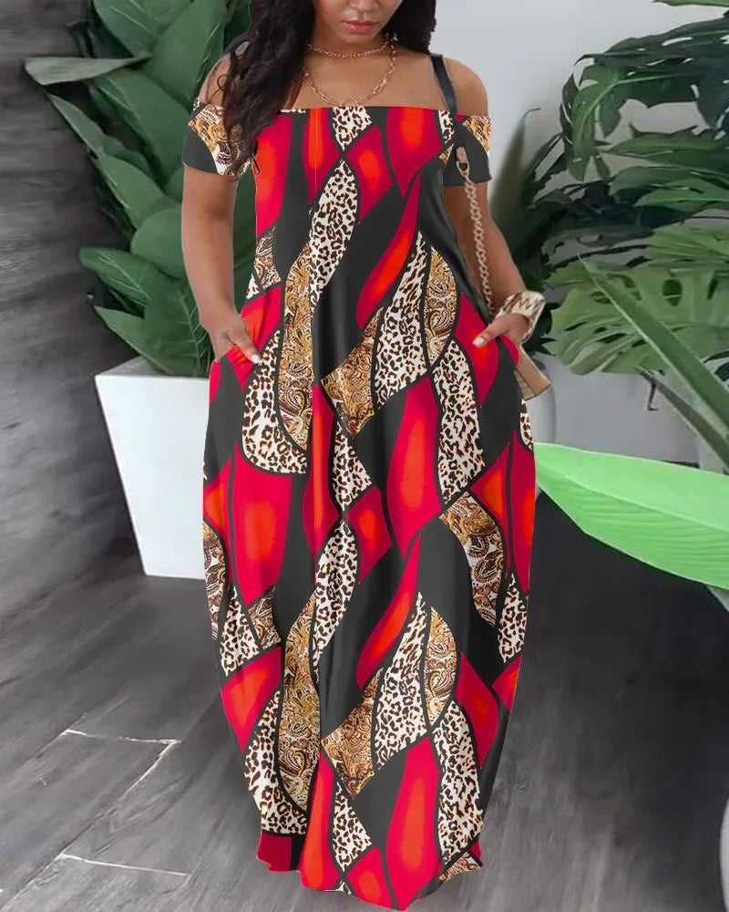 Women’s plus size maxi dress | Printed