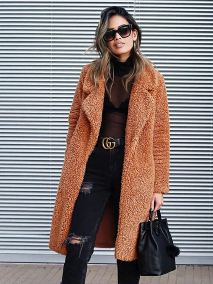 Women’s Long Winter Coat | Textured