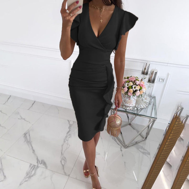 Women’s ruffled mini dress | Short sleeve