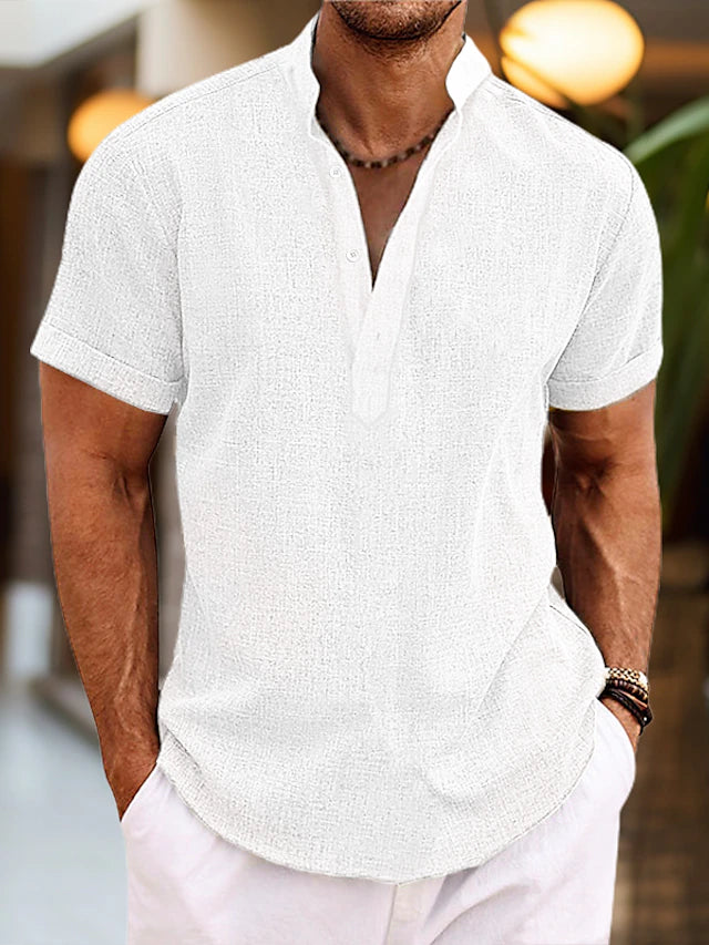 Men’s Henley Collar Short-Sleeve Shirt | Relaxed