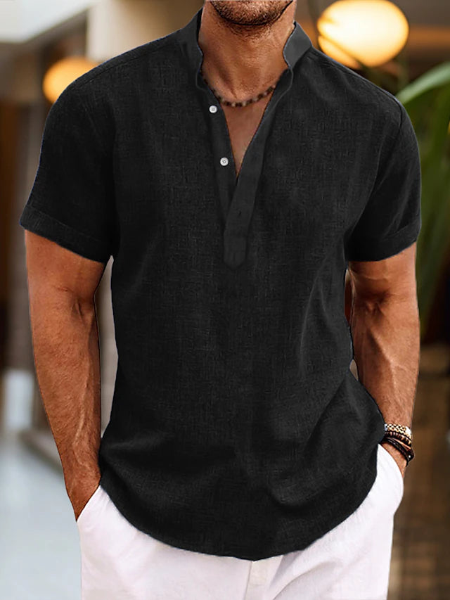 Men’s Henley Collar Short-Sleeve Shirt | Relaxed