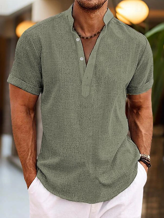 Men’s Henley Collar Short-Sleeve Shirt | Relaxed