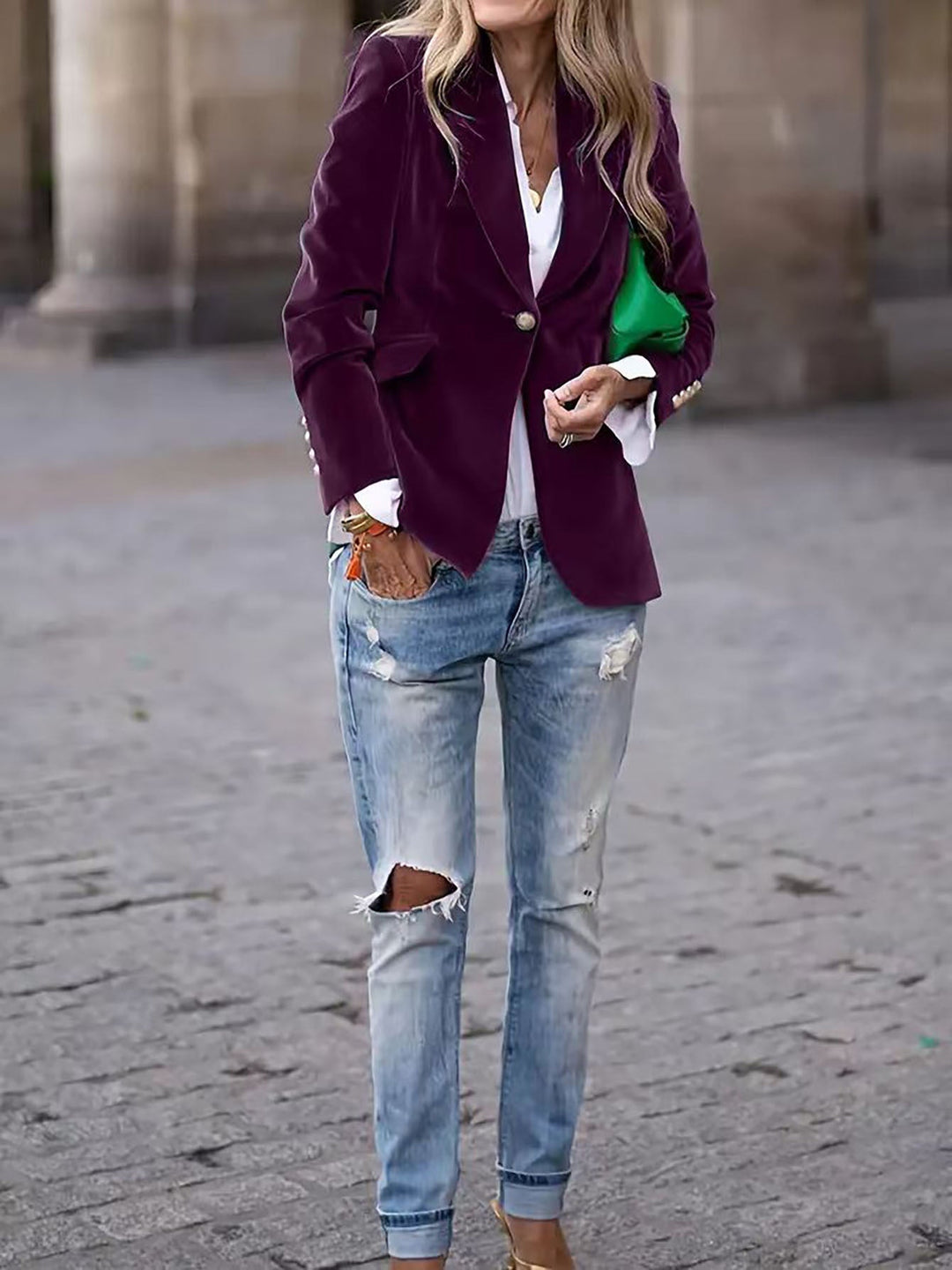 Women’s Double-Breasted Blazer | Gold Buttons