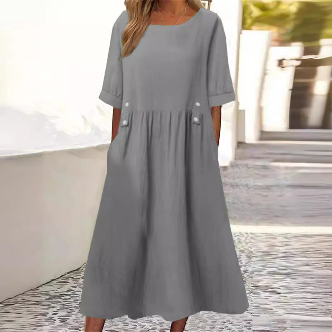 Women’s summer midi dress | With pockets