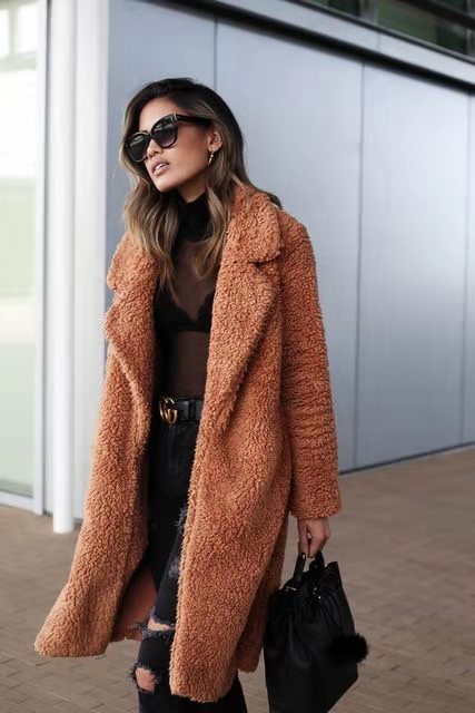 Women’s Long Winter Coat | Textured