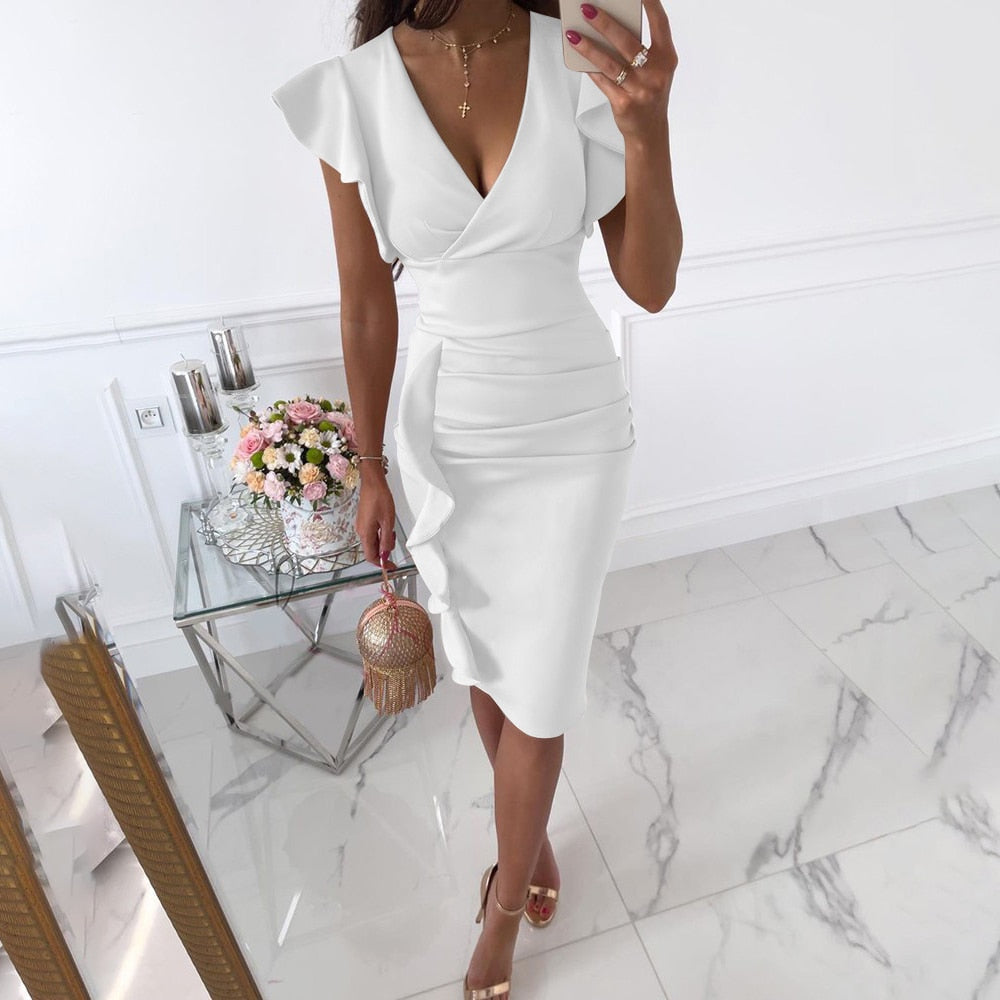 Women’s ruffled mini dress | Short sleeve