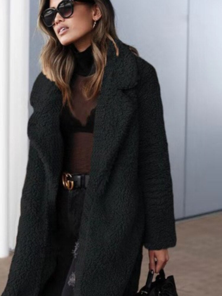 Women’s Long Winter Coat | Textured