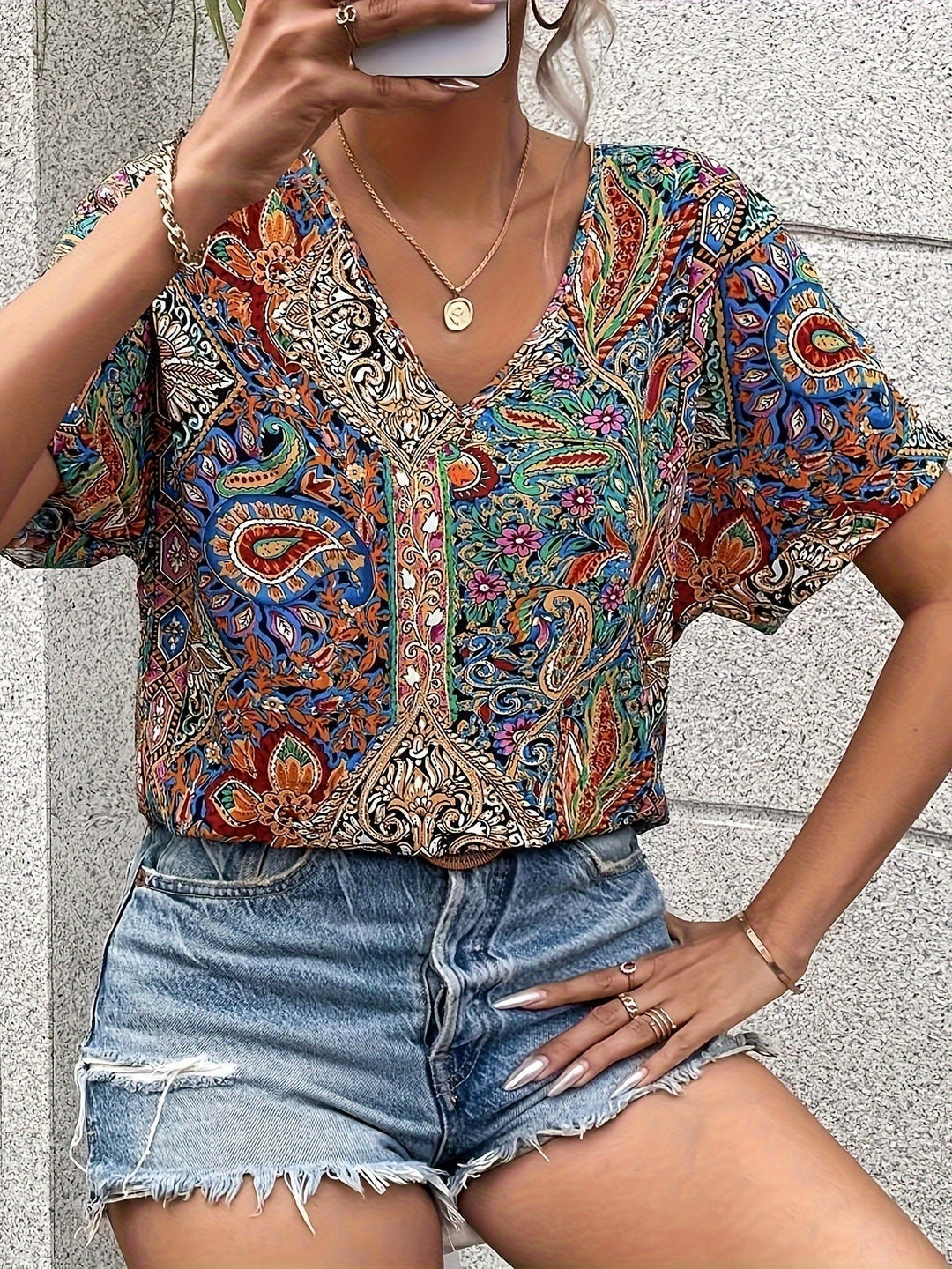 Women’s Short Sleeve Blouse | Floral
