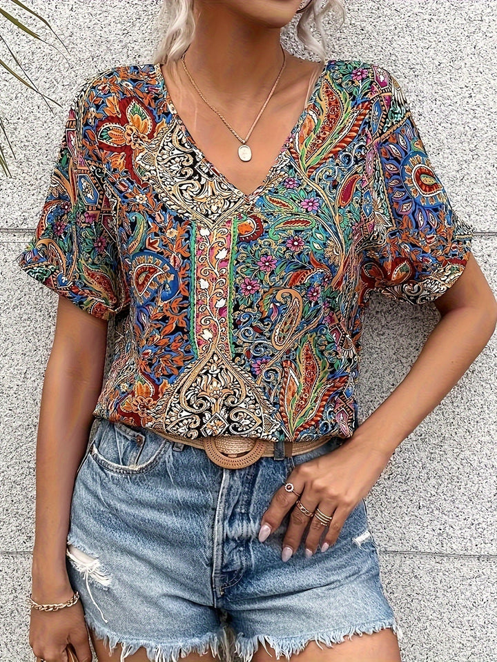 Women’s Short Sleeve Blouse | Floral