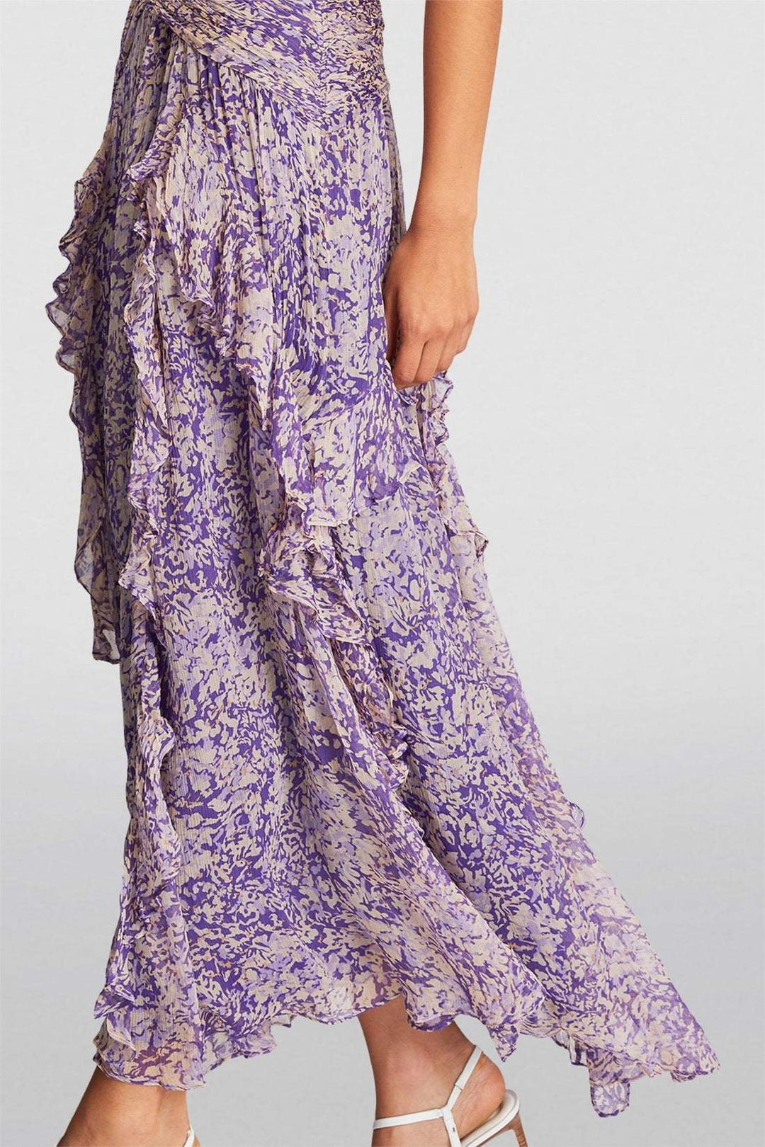 Women’s layered lace maxi dress | Purple