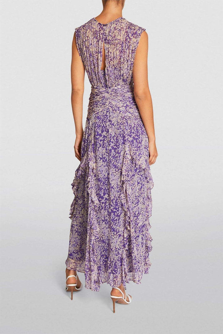 Women’s layered lace maxi dress | Purple