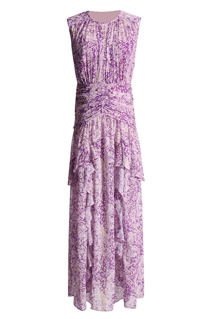 Women’s layered lace maxi dress | Purple