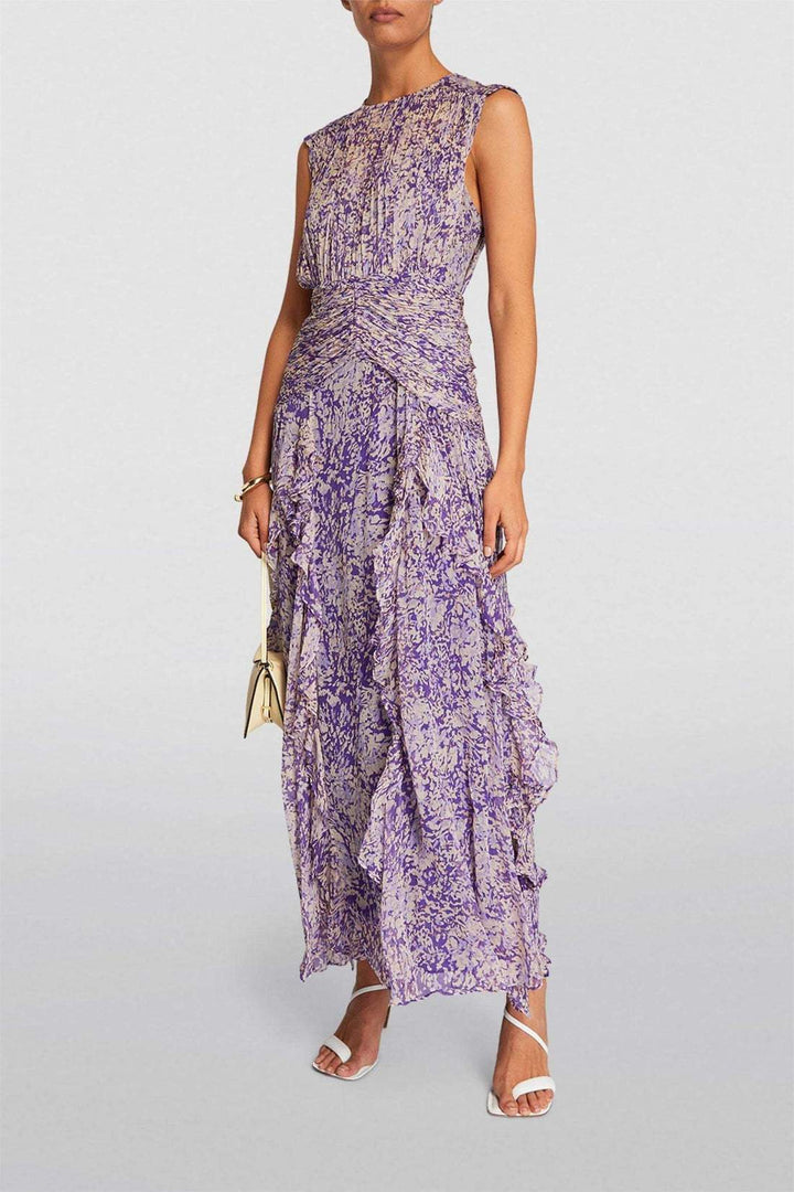 Women’s layered lace maxi dress | Purple
