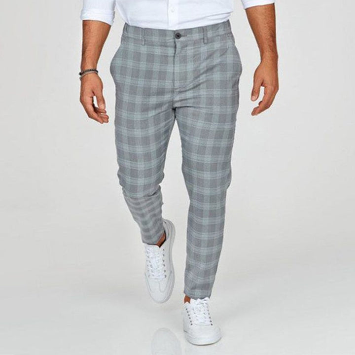 Men’s Slim Pants | Checked Design